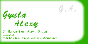 gyula alexy business card